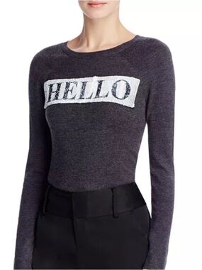 Alice and Olivia Hello Goodbye Embellished Wool Blend Sweater Size Medium